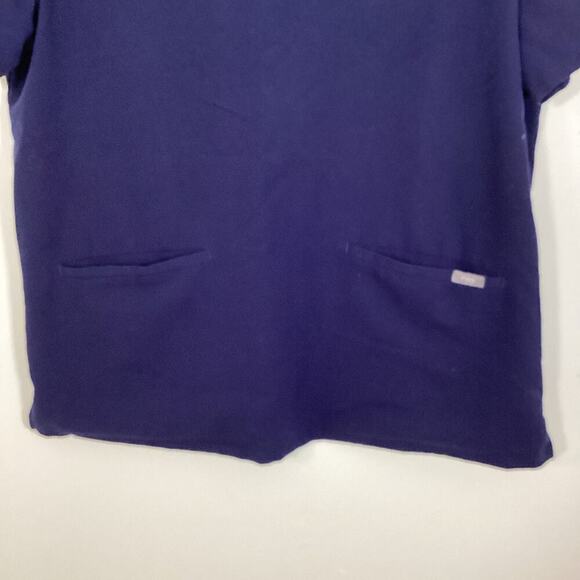 Figs Technical Collection Women’s Scrub Top Navy Blue XL Pockets Medical Nurse - Picture 4 of 11